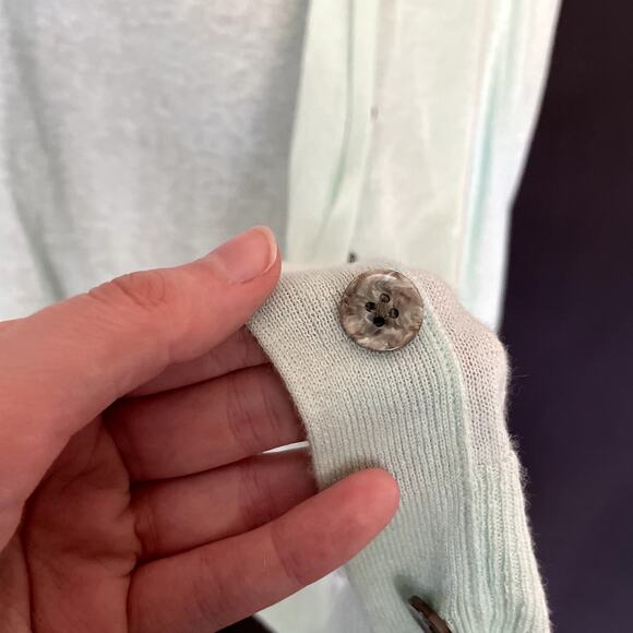 Cynthia Rowley soft mint semi sheer button down cardigan women's size medium - Picture 5 of 7